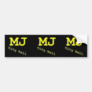 MJ City Hall bumper sticker