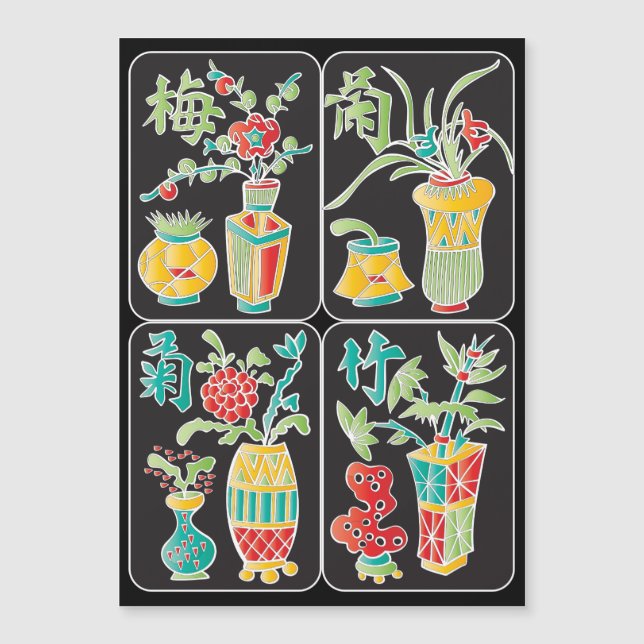 MJ Flowers/Seasons Flat Magnet (Front)
