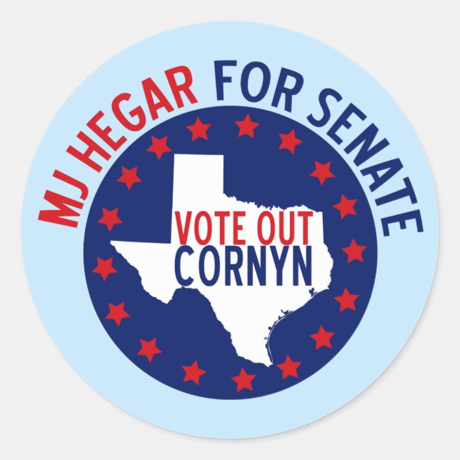 MJ Hegar for Senate Classic Round Sticker (Front)