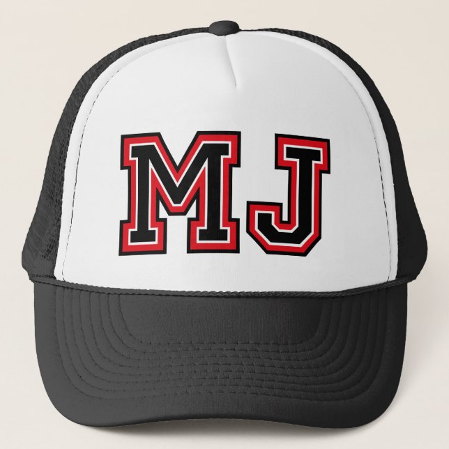 "MJ" Monogram Trucker Hat (Front)