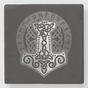 Mjolnir  - the hammer of Thor Stone Coaster