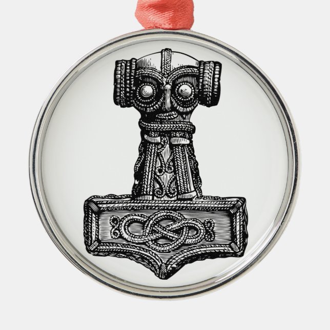 Mjolnir: Thor's Hammer Metal Ornament (Front)