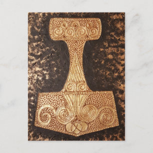 Mjolnir, thor's hammer postcard