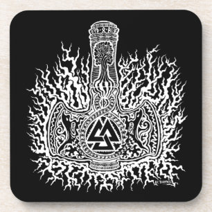Mjolnir-Valknut Coaster Set of 6