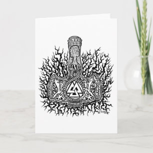 Mjolnir - Valknut Greeting Card