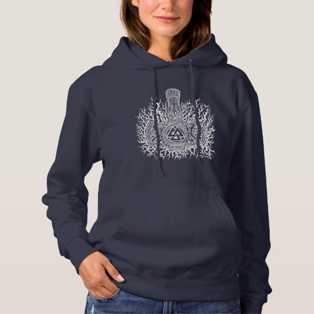 Mjolnir - Valknut Ladie's Hoodie (Front)