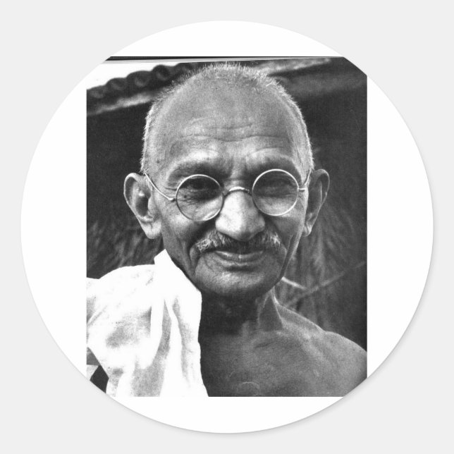 MKGandhi Classic Round Sticker (Front)
