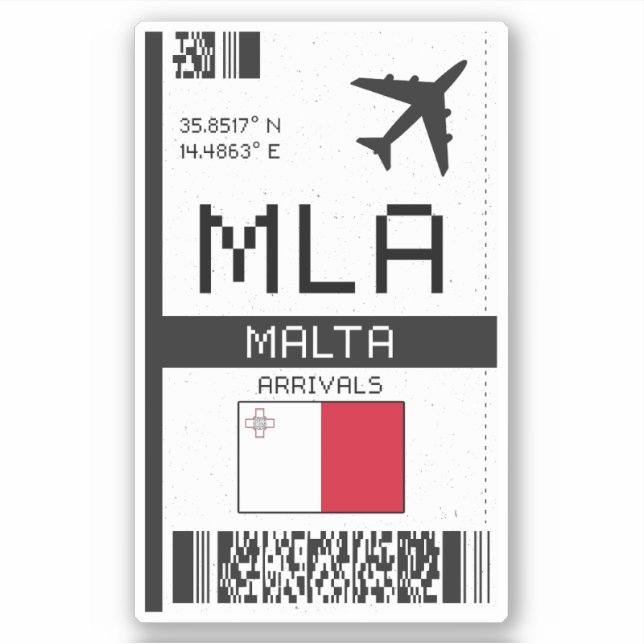 MLA Malta Boarding Pass - Airport Travel (Front)