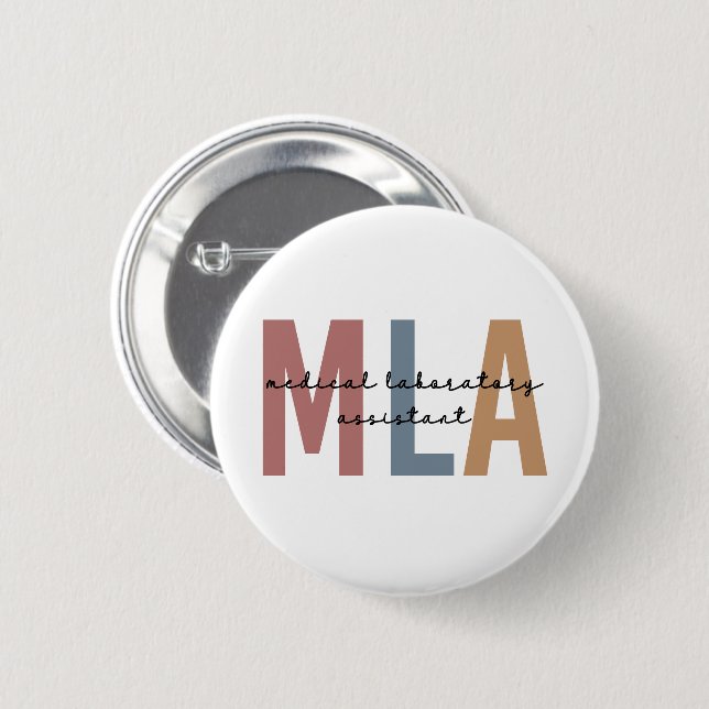 MLA Medical Laboratory Assistant 2 Inch Round Button (Front & Back)