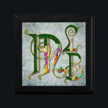 MLB - 3 Initial Monogram Tile Inlay Box 4 Treasure<br><div class="desc">The monogram tile inlay box for birthdays, Christmas, weddings, anniversaries and any occasion a monogram treasure box is appreciated. My Medieval Musical letter design expresses elegance, romance for formal gatherings filled with music and fun. Contact me with your preferred initials on this unique treasure box. I will create your monogram...</div>