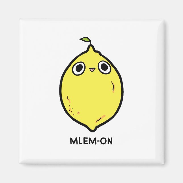 Mlem on Funny Lemon Fruit Pun Magnet (Devant)