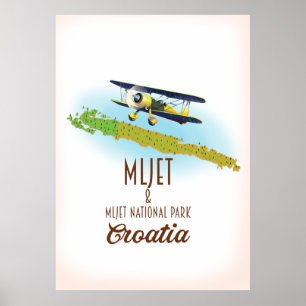 Mljet National Park Croatia map Poster