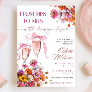 Mlle à Mme Bridal Shower Invitation Modèle Rose