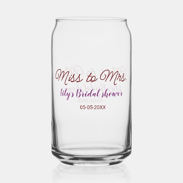 Mlle à Mme douche nuptiale ajouter nom date année  (Recto)