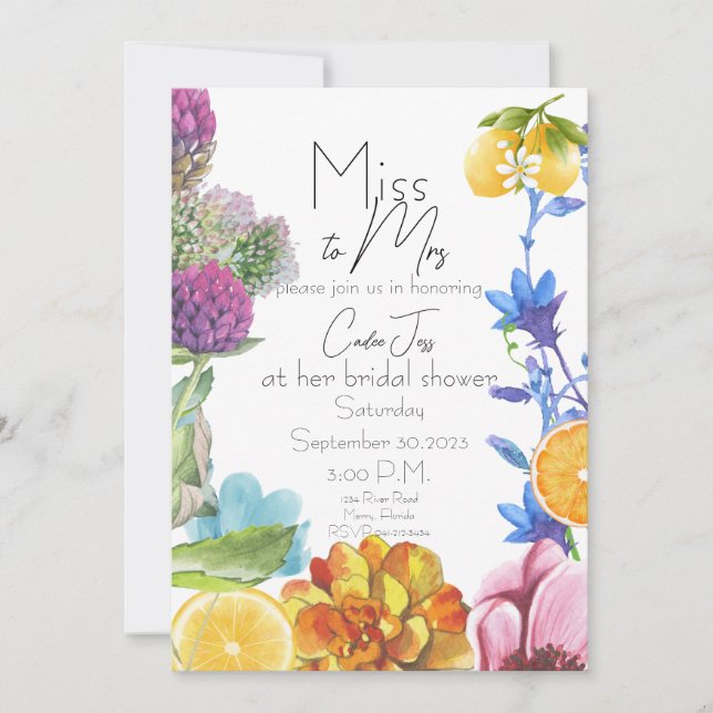 Mlle à Mme Fête des mariées Invitation (Devant)