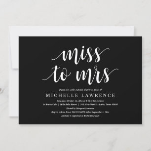 Mlle à Mme, Invitation de douche nuptiale moderne