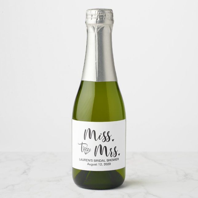 Mlle À Mme Mini Étiquette de bouteille de vin mous (Devant)