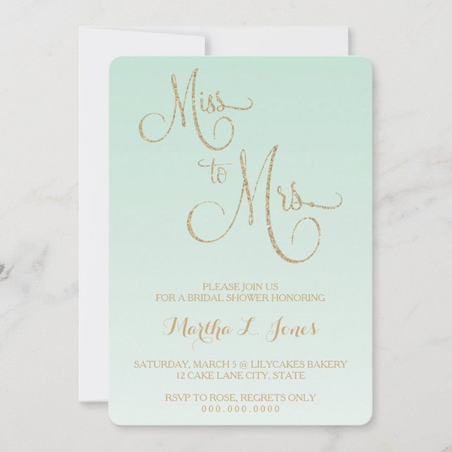 Mlle à Mme nuptiale invitation à la fourche de men (Devant)