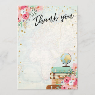 Mlle de fleurs de carte de remerciements à Mme
