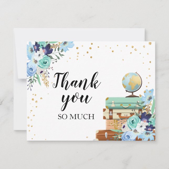 Mlle de fleurs de carte de remerciements à Mme (Devant)