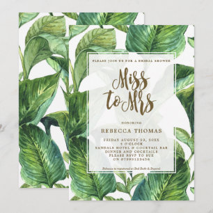 Mlle tropicale à Mme invitation nuptiale de douche