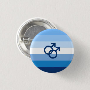 MLM Gay Male Pride Flag 1 Inch Round Button
