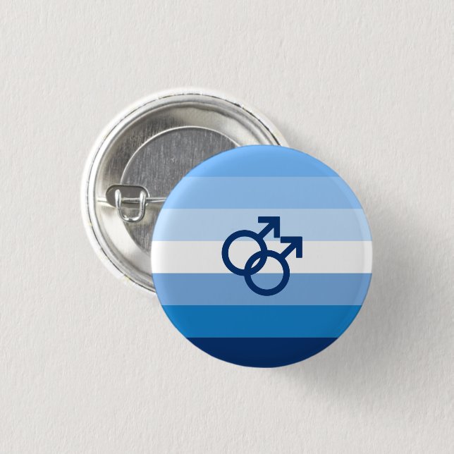 MLM Gay Male Pride Flag 1 Inch Round Button (Front & Back)