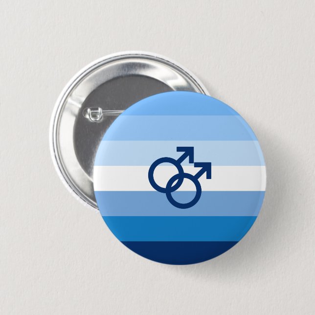 MLM Gay Male Pride Flag 2 Inch Round Button (Front & Back)