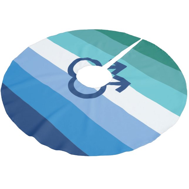 MLM Gay Male Pride Flag Brushed Polyester Tree Skirt (Angled)