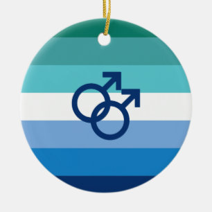 MLM Gay Male Pride Flag Ceramic Ornament