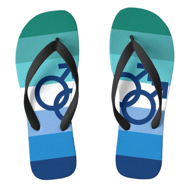 MLM Gay Male Pride Flag Flip Flops (Footbed)