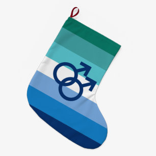 MLM Gay Male Pride Flag Large Christmas Stocking