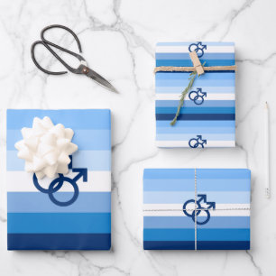 MLM Gay Male Pride Flag Wrapping Paper Sheet