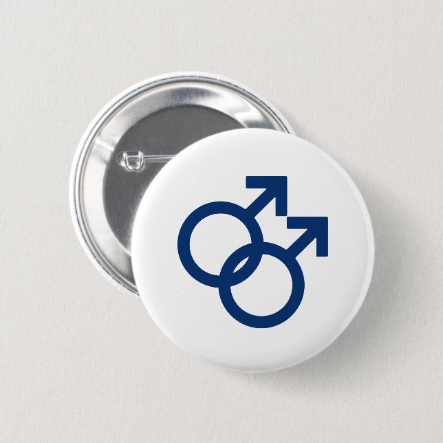 MLM Gay Men Gender Symbol 2 Inch Round Button (Front & Back)