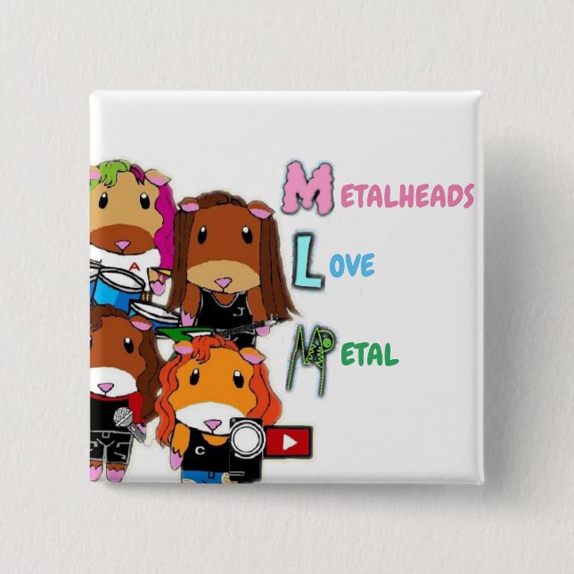 MLM: Guinea PIgs 2 Inch Square Button (Front)