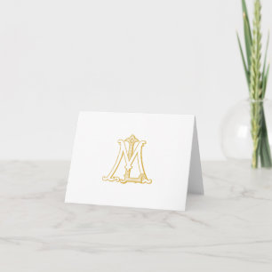MLM ou ML monogramme or carte de remerciements vin