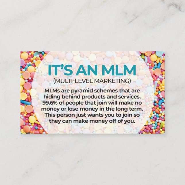 MLMs are Pyramid Schemes - Business Card (Front)