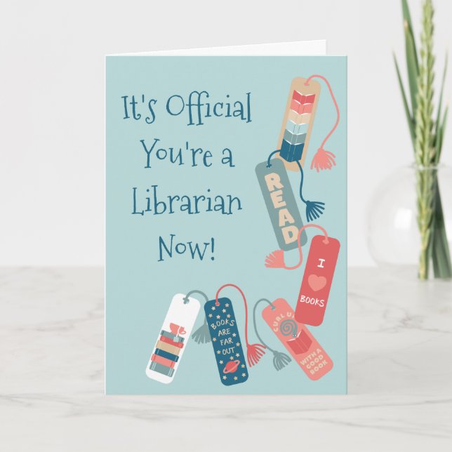 MLS Degree Library School Graduation Congrats Card (Front)