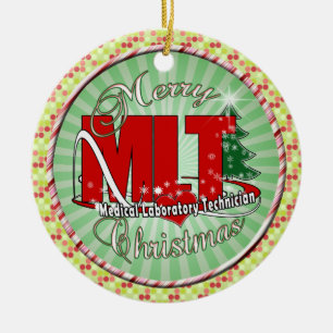 MLT CHRISTMAS MEDICAL LABORATORY TECH CERAMIC ORNAMENT