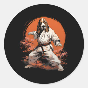 Mma Bet Hound Dog Karate Classic Round Sticker