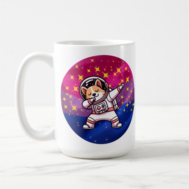 MMA: BI flag in space with a dog Coffee Mug (Left)