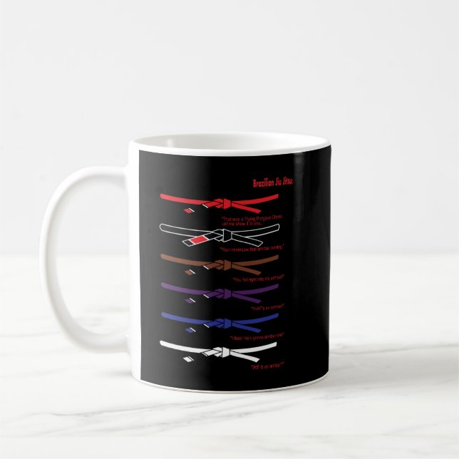 MMA BJJ Apparel Belt Levels Classic T Shirt Coffee Mug (Left)