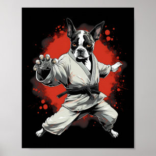 Mma Boston Terrier Dog Karate Poster