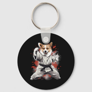 Mma Cardigan Welsh Corgi Dog Karate For Men Women  Keychain