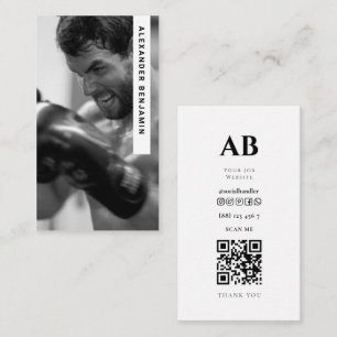 MMA Coach & Trainer Photo QR Code Business Card