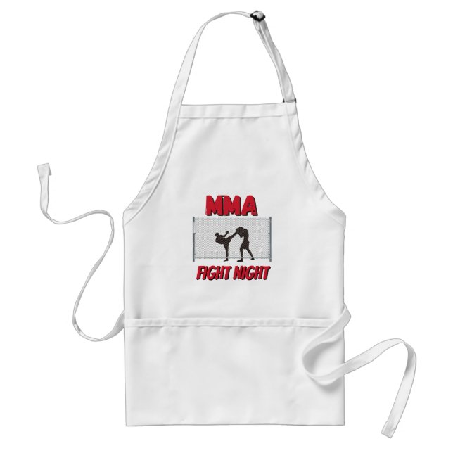 MMA Fight Night text and Silhouette of Two Fighter Standard Apron (Front)