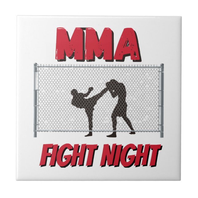 MMA Fight Night text and Silhouette of Two Fighter Tile (Front)