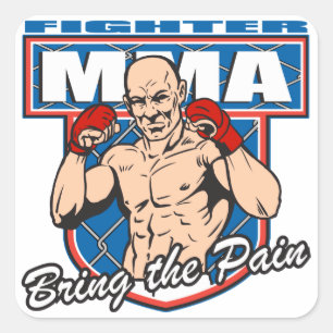 MMA Fighter Square Sticker