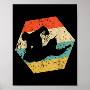 MMA Fighters Retro Distressed Hexagon Mixed Poster