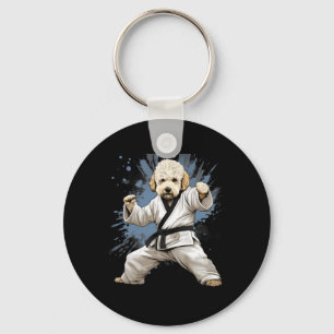 Mma Goldendoodle Dog Karate Keychain